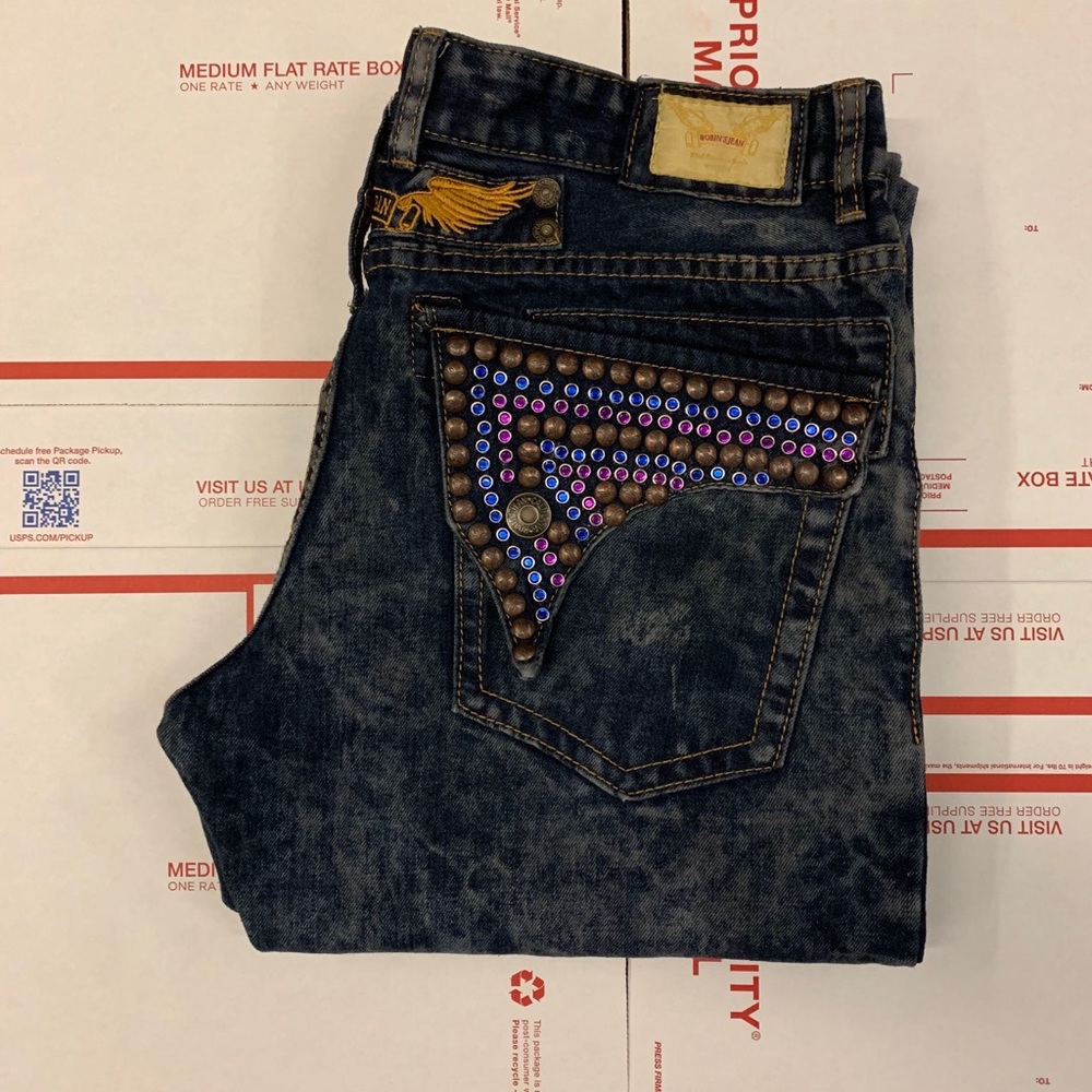 Acid Wash Rainbow Robin Jeans vintage size 32